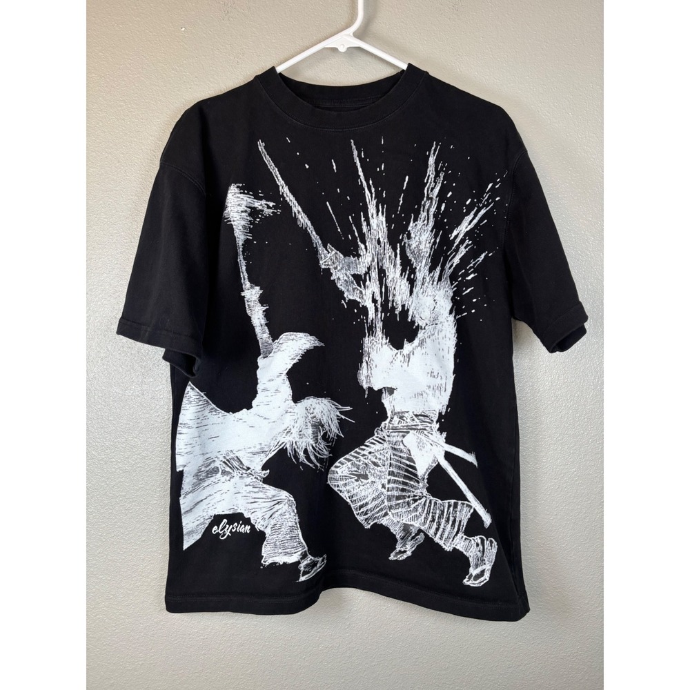 Elysian‎ Blissful State of Mind Samurai Graphic T-Shirt Black Cotton Size Large